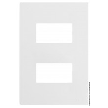Placa 2 Módulo Separados com Suporte 4x2 - RECTA Branco Satin Fosco